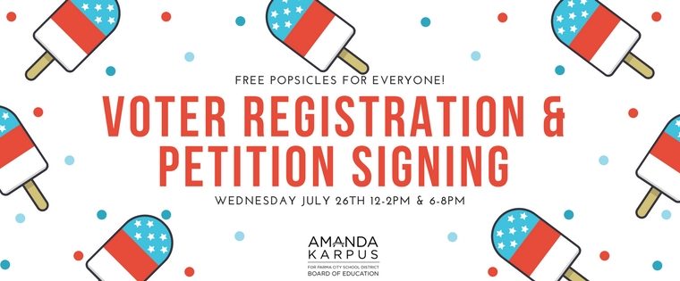 Upcoming Event: Popsicles, Registration & Signatures!