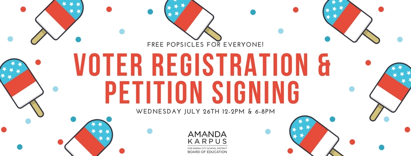 Upcoming Event: Popsicles, Registration & Signatures!